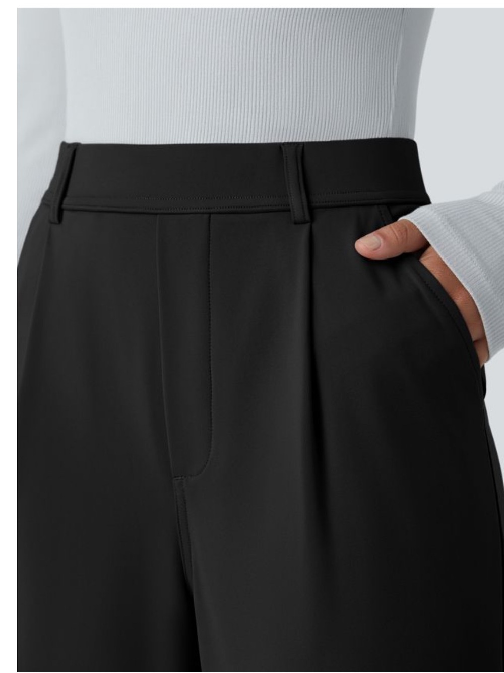 NWT Halara Flex DayStretch High Waisted Wide Leg Pull-on Pants Black L - Picture 3 of 8
